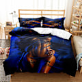 Miniatyrbild 1 av 2: 3D Digitaltryck Svart Flicka Quilt Cover Pillowcase Sängkläder Tre Delar Set FZN19 180*200cm -ZHENV（180*200cm）