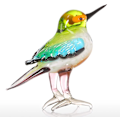 Miniatyrbild 3 av 5: Färgglad Fågelfigur i Glas, Samlarobjekt, Handblåst Miniatyr, Bordsprydnad, Livsliknande