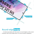 Miniatyrbild 3 av 5: [3-pack] Skärmskydd av härdat glas, utformat för Samsung Galaxy S21 5G (6.2), kompatibel med skal, extremt tåligt