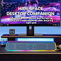 Miniatyrbild 2 av 5: Datorhögtalare Skrivbord Lång Bas RGB Kan Anslutas Till Mikrofon Headset Spel Dator Ljudkabel