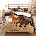 Miniatyrbild 1 av 2: 3D digitaltryck Cartoon Horse Pegasus örngott påslakan sängkläder tredelad set FM19 180*200cm -ZHENV（180*200cm）