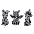 Miniatyrbild 3 av 5: Halloween-häxa Halloween-prydnader för katt Harts Gotisk häxkonst Halloween-dekoration Hembord (C)