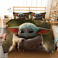 Miniatyrbild 1 av 2: 3D Digitaltryck Cartoon Master Yoda Örngott Täcke Täcke Sängkläder Tredelad Set XQD17 180*200cm -ZHENV（180*200cm）
