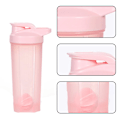 Miniatyrbild 3 av 4: Shaker (700 ml), Shaker för proteinshakes, plast, rosa