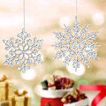 Miniatyrbild 5 av 5: 40 st julsnöflingor glitterprydnader julgransdekorationer fönsterdekorationer för hem semesterfest 4 tum, silver
