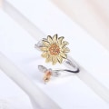 Miniatyrbilde 5 av 5: Solsikke Fidget Ring for kvinner Justerbar åpen ring