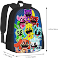 Miniatyrbild 3 av 7: Game Time Chapter 3 Smiling Critters Skolväska Tredelad Set Student Ryggsäck（Stil 1）