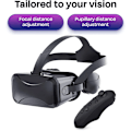 Miniatyrbild 3 av 4: Headset 3D VR-glasögon Virtual Reality-glasögon PC-spel för 4,7-6,7 tum, Android/iPhone-smartphones, HD, blått ljus, (svart)