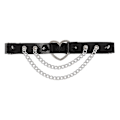 Pikkukuva 2 / 3: PU-nahkainen goottilainen punk-hopea sydän choker-jalkahihna