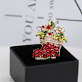 Miniatyrbild 3 av 5: 1 st jul kristall strass julstövlar brosch pin