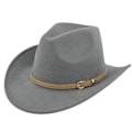 Miniatyrbilde 3 av 5: Filthatt Retro Imitert Saueskinn Cowboyhatt Belte Ullhatt Nasjonal Hette Retro Jazzhatt