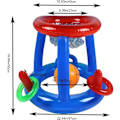 Miniatyrbild 2 av 5: Basketbollkorg för Pool, 2-i-1 Flytande Basketkorg och Uppblåsbar Ringkastning för Konkurrenskraftig Vattenlek, Sommarpoolparty Utomhus