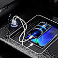 Miniatyrbild 2 av 5: Metall 90w Dubbel Typ C Usb C Pd Snabb Billaddare Med Spänning/effekt Display