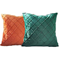 Miniatyrbild 1 av 5: Set med 2 Kuddfodral 45x45 cm Prydnadskudde Överdrag Mjuka Med Mönsterdesignade Kuddfodral För Soffa Säng Stol - Grön Orange
