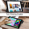 Miniatyrbild 5 av 7: Fodral för iPad 9/8/7:e generationen 2021/ 2020/2019, Mjuk genomskinlig TPU-frostad baksida Slim iPad 10,2 tum fodral med stativ, automatisk väckning/sömn (D)