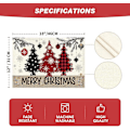 Miniatyrbild 3 av 5: Röd Tallkottar God Jul Matskivor Set om 4, 30.48 X 45.72 Cm Vinter Jul Bordsskydd för Fest Kök Matrum Dekoration