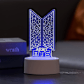 Miniatyrbillede 4 af 4: Kpop Bts Bangtan Boys 7 farver LED akryl natlys Børns sengeborde lamper Soveværelse Hjem værelse dekoration til hær fans gaver - Snngv