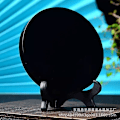 Miniatyrbild 4 av 4: 1 Set av Obsidian Scrying Mirror Obsidian Circle Disc med Stativ för Hemmakontor