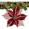 Miniatyrbild 5 av 5: Julblommor - 25 cm Konstgjorda Glittrande Julstjärnor - Konstgjorda Glittrande Julstjärnor för Julgran, Bröllop, Födelsedagskrans