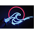 Miniatyrbild 4 av 5: (40 x 22 cm) Solnedgång & Hav - Vågrörelse LED Neonljus för Snygg Väggdekor för Vardagsrum, Pojk- och Flickrum, USB-driven