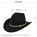 Miniatyrbilde 2 av 5: Filthatt Retro Imitert Saueskinn Cowboyhatt Belte Ullhatt Nasjonal Hette Retro Jazzhatt