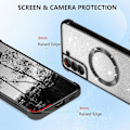 Miniatyrbild 3 av 5: Transparent Magnetfodral för Samsung Galaxy S21 FE 5G, Lyxig Plätering Söt Transparent Bling Sparke Fodral Stötsäker TPU Skyddande Omslag - Svart