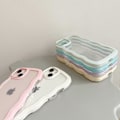 Miniatyrbild 3 av 5: Kompatibel med iPhone X-fodral/iPhone Xs-fodral, Söt Lockigt Vågmönster Transparent Fodral, Transparent Mjuk Silikon TPU Stötskydd - Rosa