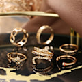 Miniatyrbild 4 av 5: 6 st justerbara ormslöfte fingerringar orm öppen statement ring present