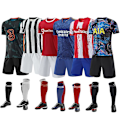 Miniatyrbillede 2 af 5: Tilpasset Retro Team Fodboldtrøje Sæt Mænds Børnetrøje Fodbold S（L，Arsenal 2 ude）