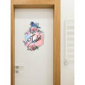 Pikkukuva 4 / 5: Kukka-aiheinen WC-oven tarra, irrotettava kuori ja liimaa seinätarra, tarra, 1 kpl