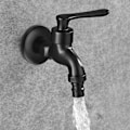 Miniatyrbillede 5 af 5: 4 stk. Mat Sort Bruse Armatur Roset, Rustfrit Stål Hane Roset, Flad Vægmonteret Hane Dæksel Radiator til 21mm og 25mm Vandrør Vinkel