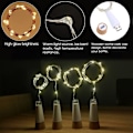 Miniatyrbillede 5 af 5: Led-belyst flaskehætte, USB-genopladelig, 1,9 m 20 LED'er, kobbertråd, LED-lys til gør-det-selv