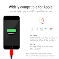 Miniatyrbild 5 av 6: 1m 2m 3m USB Laddningskabel För iPhone 6s 6 7 8 Plus 13 12 11 Pro Xs Max X 5s iPad Snabbladdning Origin Lång Sladd Datakabel Red 2m