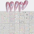 Miniatyrbild 1 av 6: 12/6/4 st Marmor 3D Nagelsticker Bronzing Våglinjer Bläck Blomstrande Sliders Blommor Fjäril Självhäftande Dekaler Manikyr Dekoration NLS264-S1-03(12pcs)