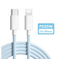 Miniatyrbild 1 av 6: PD 20W USB C-kabel för iPhone 14 13 12 11 Pro Max Xs 8 Plus iPad Sladd 3A Snabbladdningskabel Typ C Datakabel för iPhone Blue 1.5m