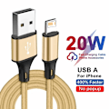 Miniatyrbild 4 av 5: Nylonflätad snabbladdningskabel för iPhone 11 12 13 mini 14 Pro Max X XR X 6 6S 7 8 Plus SE Snabbladdning USB Data Sync-kablar Blue 1.5m