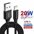 Miniatyrbild 1 av 6: Nylonflätad snabbladdningskabel för iPhone 11 12 13 mini 14 Pro Max X XR X 6 6S 7 8 Plus SE Snabbladdning USB Data Sync-kablar Black 0.25m