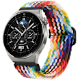 Miniatyrbild 1 av 6: 22mm 20mm Nylon Loop Armband för Huawei Watch 3/4/GT GT2 GT3 Pro 46mm 42mm Elastiskt Flätat Armband för Samsung Galaxy Watch Armband Official rainbow Huawei GT 2 Pro