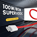 Miniatyrbild 2 av 6: 2 st Oneplus Laddningskabel 100W 80W 65W Warp Supervooc Oneplus 13R 13 12 11 Nord 4 CE4 Lite Usb Typ C Kabel Original Datakabel upgrade c to c cable 1m