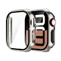 Miniatyrbild 1 av 6: Skärmskydd för Apple Watch-fodral 46MM 42MM HD Härdat Glas med Hård PC Stötfångare Skal för iWatch Serie 10 Skyddsfodral 23 starlight Series 10 42mm