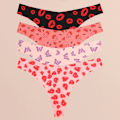 Miniatyrbild 1 av 6: FINETOO 4 st Ultra Mjuka Trosor För Kvinnor Sexiga Grafiska Tryck Sömlösa Stringtrosor Kvinnliga Stretch Leopard G-string Bekväma Underkläder Style 9 M