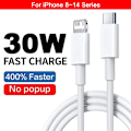 Miniatyrbild 1 av 6: 30W PD USB Typ C Snabbladdningskabel För iPhone 15 14 13 12 11 Pro Max XS X XR 8 7 Plus Laddningskabel För Apple iPad Datalina 30W USB C Cable 1m