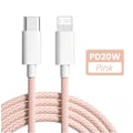 Miniatyrbild 1 av 6: PD 20W USB C-kabel för iPhone 14 13 12 11 Pro Max Xs 8 Plus iPad Sladd 3A Snabbladdningskabel Typ C Datakabel för iPhone Pink 2m