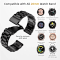 Miniatyrbild 5 av 6: Metallarmband för Samsung Galaxy Watch 7/6/5/4 40mm 44mm Rostfritt Stål Armband Galaxy Watch 6/4 Classic 47mm 43mm 46 42mm/5pro 45mm Black Gold Amazfit GTR 47mm