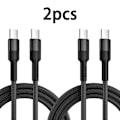 Miniatyrbild 1 av 6: UGOURD PD240W Ultrasnabb Laddningskabel Typ Usb C 100W typ c Laddarkabel för iphone 15 xiaomi MacBook Pro Med E-Marker-chip 2PCS 60W-3A BK 1.2m