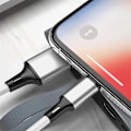 Miniatyrbild 5 av 5: Nylonflätad snabbladdningskabel för iPhone 11 12 13 mini 14 Pro Max X XR X 6 6S 7 8 Plus SE Snabbladdning USB Data Sync-kablar Gold 1m