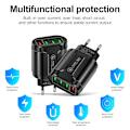 Miniatyrbild 4 av 6: Vumpach 4 Portar USB Snabbladdare Quick Charge 3.0 48W Vägg Mobiltelefon Snabbladdning För iPhone Samsung Xiaomi Adapter Reseladdare 4USB EU Charger