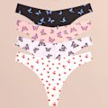 Miniatyrbild 1 av 6: FINETOO 4 st Ultra Mjuka Trosor För Kvinnor Sexiga Grafiska Tryck Sömlösa Stringtrosor Kvinnliga Stretch Leopard G-string Bekväma Underkläder Style 12 M