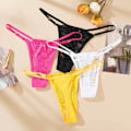 Miniatyrbild 4 av 6: ALLTOOALL Sexiga spetsunderkläder för kvinnor, låg midja, justerbara stringtrosor, transparent G-string, kvinnliga, andningsbara underbyxor, underkläder WHITE 40-70KG