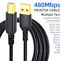 Miniatyrbild 1 av 6: USB A Printerkabel 4,8 m Upp till 480 Mbps dataöverföringshastighet för USB A-enheter USB A till USB 2.0 Typ B Dell Epson Lexmark 1PC Black 2m
